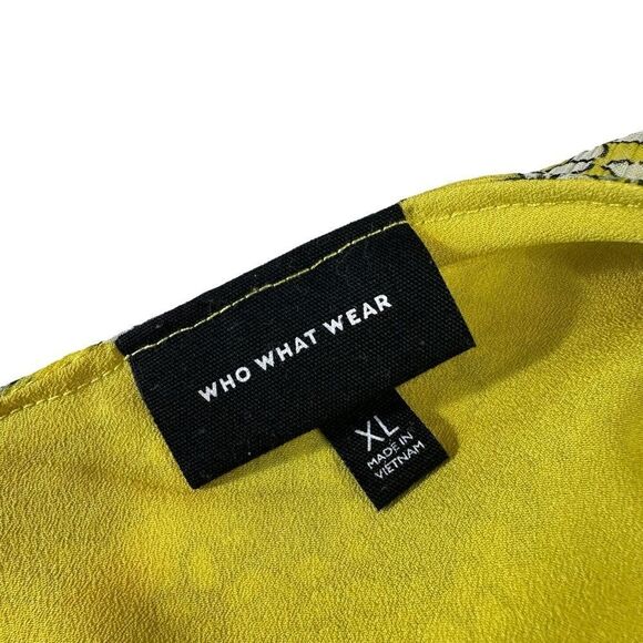 Who What Wear Yellow Chiffon Floral Summer Maxi Slip Dress, XL - Picture 8 of 12